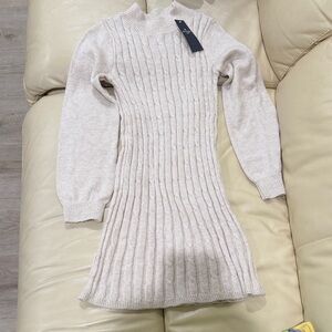 Abercrombie Kids Cream Turtleneck Dress